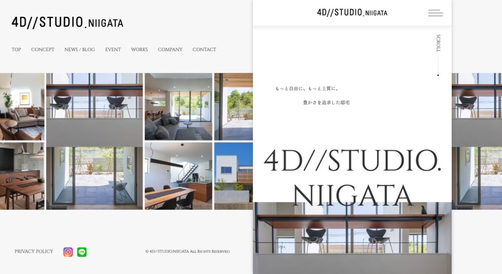 4D//STUDIO.NIIGATA様 新規WEBサイト制作